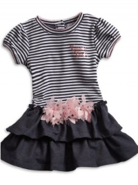 GUESS Kids Girls Striped Dress with Bloomers (12 - 24m), STRIPE (18M)