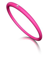 Diamond Stackable Bangle Bracelet in Hot Pink Silicone