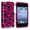 eforCity Snap-On Case for Apple iPod Touch 4G - Hot Pink/Black Zebra