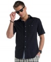 Lose a few inches without doing a thing. This slim-fit shirt from Izod is always sleek.