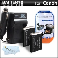 2 Pack Battery And Charger Kit For Canon PowerShot SX260 HS, SX260HS, Canon SX280 HS, SX280HS, SX500 IS, SX500IS Digital Camera Includes 2 Extended Replacement (1200Mah) NB-6L Batteries + Ac/Dc Rapid Travel Charger + Screen Protectors + MicroFiber Cloth