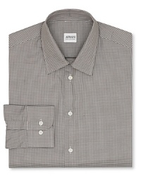 A double-check print brings classic nuance to this modern dress shirt from Armani.