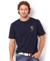 You ship has come in. This regatta graphic t-shirt from Nautica helps you navigate casual waters.