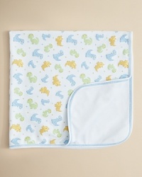 Delightful dino print makes Kissy Kissy's cuddly, pima cotton blanket a lovely layer for playtime and naptime alike.