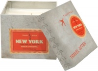 Paddywax Wanderlust 7-Ounce Filled Tin Candle, New York Amber and Patchouli