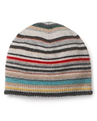 Show the world your affection for Paul Smith's signature stripe pattern with this warm winter hat, a wear-anytime addition to your cold weather attire.