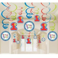 One-derful Birthday Boy Mega Value Pack Swirl Decorations Party Accessory