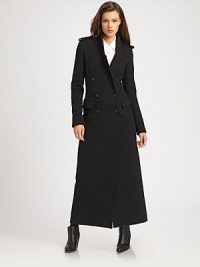 Designed for warmth and style, this maxi-length coat is made from a fine wool blend and is tailored to perfection.Notched collarEpaulettesButton frontFlap pocketsFully linedAbout 58 from shoulder to hem76% wool/20% nylon/4% elastaneDry cleanImported Model shown is 5'10½ (179cm) wearing US size 4. 