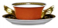 Versace by Rosenthal Medusa Red Cream Soup Cup & Saucer