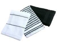 Popcorn 3-Piece Kitchen Towel Set, Black