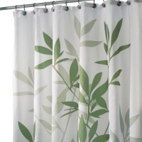 InterDesign Leaves X-Long Shower Curtain, Green