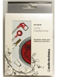 Audio Technica ATH-CK1W In-ear Headphones with 8.8mm Drivers and XS/S/M Earpieces, Orange