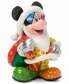 The ever-lovable Mickey Mouse plays the part of Santa with his hat, beard and sack of presents in this decorative figurine. From acclaimed Brazilian artist Romero Britto.