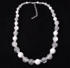 Charter Club Silver and White Graduated Bead Necklace