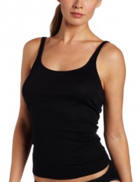 Hanro Women's Everyday Cotton Narrow Strap Tank Top, Black, X-Small