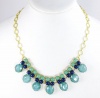 Charter Club Necklace, Gold-tone Teal Blue & Green Nativeland Frontal Necklace