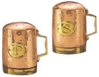 Old Dutch International 41/4 Inch Solid Copper Hammered Stovetop Salt & Pepper Set