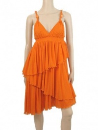 Jean Paul Gaultier Soleil Dress - Orange Tulle Tiered Dress Size S