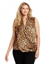 Calvin Klein Women's Plus-Size Wmn Printed Drape Front Top