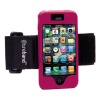 Tuneband for iPhone 4 and iPhone 4S, Grantwood Technology's Armband, Silicone Skin, and Front and Back Screen Protector, Pink