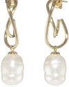 Majorica White Baroque Twisted Drop Earrings