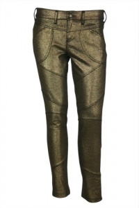 Free People Womens Metallic Moto Cropped Legging Pants