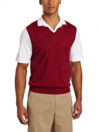 Jack Nicklaus Apparel Men's Diamond Pattern Vest Sweater, Shiraz, Medium