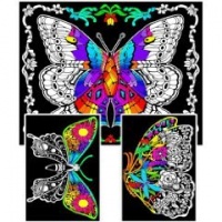 Geo Butterfly - 23x20 Fuzzy Velvet Coloring Poster