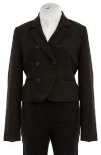 Aqua Black Double Breasted Cropped Blazer Jacket X-Small