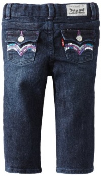 Levi's Baby Girls Love Lurex Slim Straight, JET SET, 18 Months