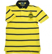 Polo Ralph Lauren Polo Style Striped Shirt Yellow/Navy Medium 12-14