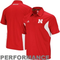 Nebraska Cornhuskers Adidas 2011 Sideline Adizero Red Performance Polo Shirt