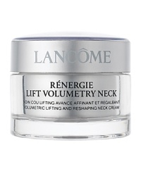 Skin Truth:Skin cells need to communicate with each other constantly. This communication is key to helping maintain the support structure that keeps the delicate skin of the neck and décolleté looking youthful. With age, this delicate skin is prone to losing definition and firmness.Lancôme InnovationNew from Lancôme, Rénergie Lift Volumetry Neck features our unique GF-Volumetry™ complex, shown to help support cellular communication*. The neck profile appears remarkably lifted and tightened, revealing a more youthful-looking shape.See a dual-action lift for a volumetric result.1) LIFTING ACTION: The neck looks lifted and the décolleté is smoother, more toned.2) 2) CONTOURING ACTION: Within four weeks, wrinkles are visibly reduced, the neck contour appears refined, regaining its youthful definition.Visibly lifted and firmer, the neck contour appears reshaped and youthfully refined.Dermatologist-tested for safety.