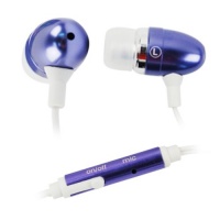 GTMax Purple 3.5mm Metal Stereo Headset Handsfree Soft Gel Earbud with Microphone for LG Optimus G E970