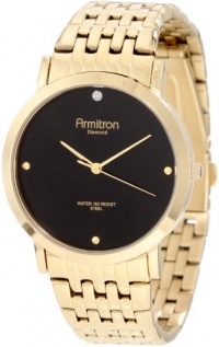 Armitron Men's 20/4751BKGP Gold-Tone Diamond Accented Black Dial Dress Watch