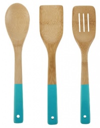 Core Bamboo 2967 3-Piece Colored Utensil Set, Teal