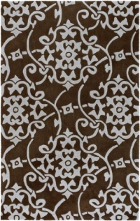 Area Rug 3x5 Rectangle Transitional Pale Blue-Chocolate Color - Surya Cosmopolitan Rug from RugPal