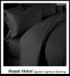 Royal Hotel's Striped Black 600-Thread-Count 3pc Queen Duvet-Cover 100-Percent Egyptian Cotton, Sateen Striped