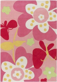 Area Rug 2x3 Rectangle Kids Pink Color - Surya Chic Rug from RugPal