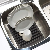 Umbra In-Sink Dish Drying Rack, Smoke