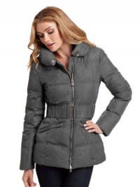 GUESS by Marciano Ashli Heathered Puffer Jacket, CHARCOAL HEATHER (MEDIUM)