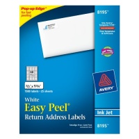 Avery Easy Peel Inkjet Return Address Labels, 2/3 x 1-3/4, White, 1500/Pack (8195)