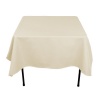 70 in. Square Polyester Tablecloth Beige