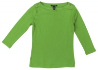 Lauren Ralph Lauren Women's Laced-Shoulder Boatneck Top (Medium, Grass Green)