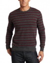 Williams Cashmere  Men's 100% Cashmere Long-Sleeve Crew-Neck Stripe Sweater