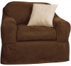 Maytex Piped Suede 2-Piece Slipcover Chair, Brown