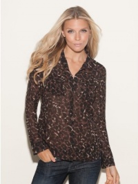 GUESS Isabel Leopard-Print Shirt, MULTIPLE COLORS (LARGE)