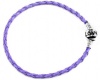 Lavender Violet Purple 8.0 Inch Pandora & Chamilia Compatible 'Love' Charm Bracelets, Braided Cable Woven Leather, Tarnish-Resistant Silver Plated Snap Box Barrel Clasp