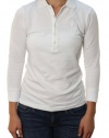 Polo Ralph Lauren Women's The Skinny Polo Big Pony Long Sleeve Mesh Shirt White-Small