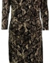 Lauren Ralph Lauren Women's Snakeskin Printed Jersey Dress (8, Black/Tan)